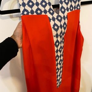 Orange & Blue Embroidered THML Dress